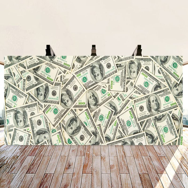 AOFOTO 6x3ft Money Theme Backdrop US Dollar Banknotes Photography Background Cash Money Photo 100 Dollar Bill Bank Casino Birthday Party Decorations Banner Adult Portrait Photoshoot Studio Props - Image 2